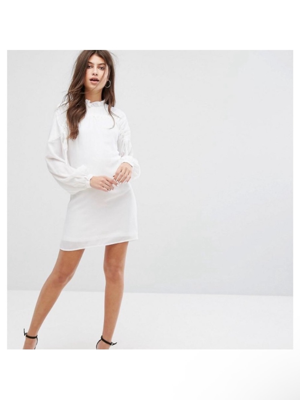 NWT Fashion Union White Long-Sleeve Mini Dress — US size 2